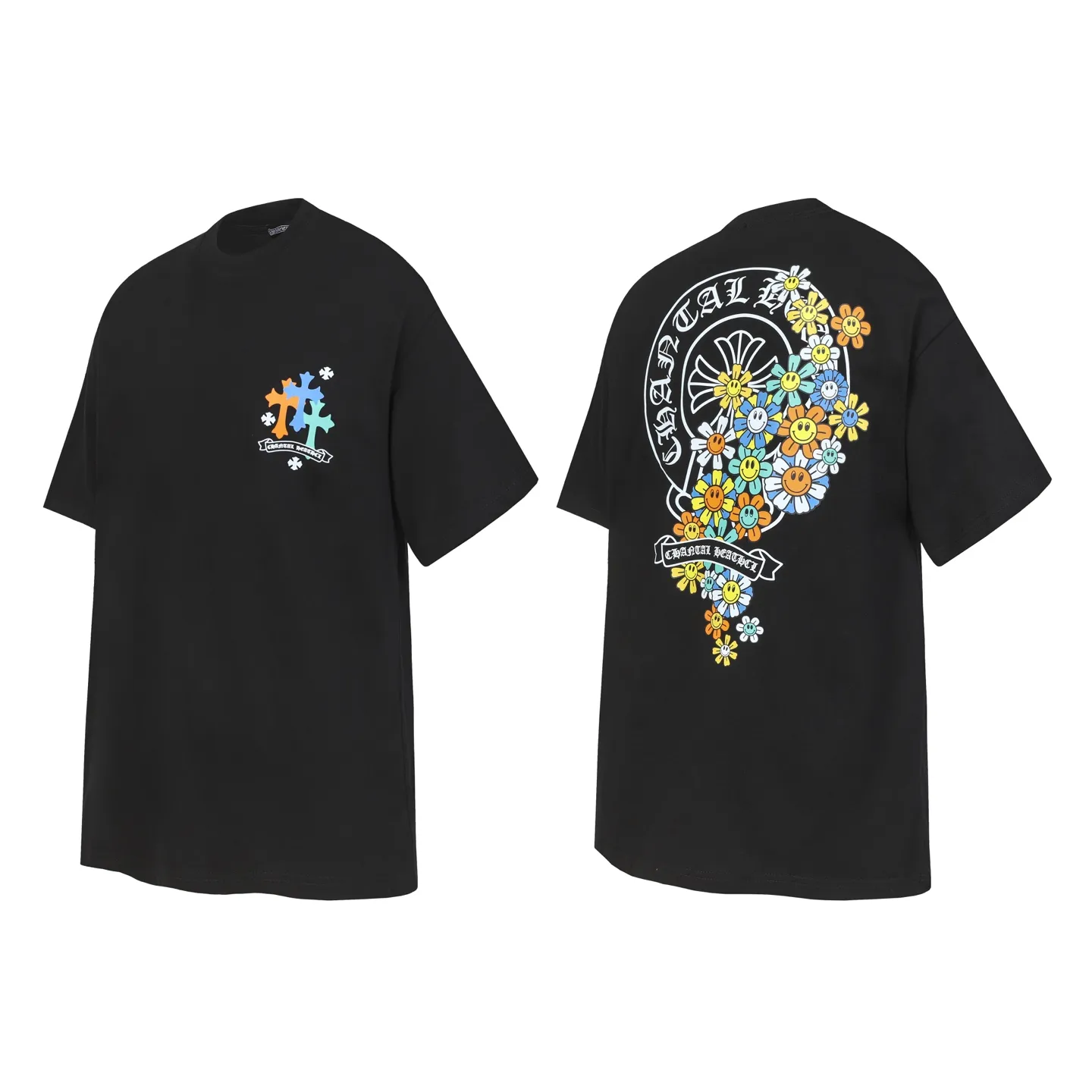 P150 cross-border model, please do not place an order if you are pursuing quality -Chrome Hearts/Chrome Hearts Sanskrit horseshoe sunflower print popular short-sleeved T-shirt -High weight, high density and high quality, soft, delicate and skin-friendly wool, soft and silky to the touch, excellent warmth and skin-friendly properties -Customized weaving and dyeing, no color difference, no matter the fabric or workmanship details, beat the ordinary version on the market -Colour: black white -Size: S M L XL